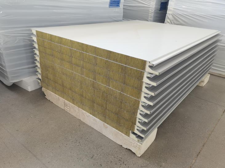 Soundproof Mineral Wool Core Sandwich Panel Thermal Insulation Building Material For Warehouse Workshop Fireproof