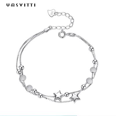 0.99m 0.14oz Sterling Silver Jewelry Bracelets cZ Four Leaf  Rose Gold Bracelet