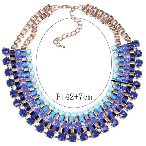 ZARA fashion models with manual compiled clip multicolor diamond necklace wholesale