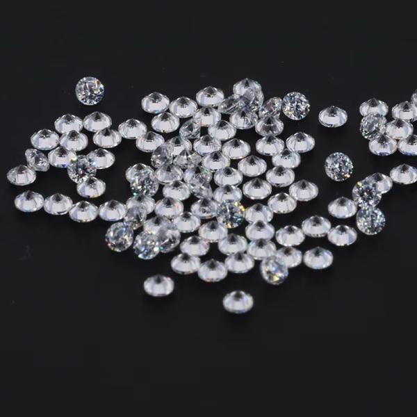 Anel de noivado Moissanite branco solto Diamante 0,9 mm - 3 mm Tamanho de Melee Zirconia cúbica