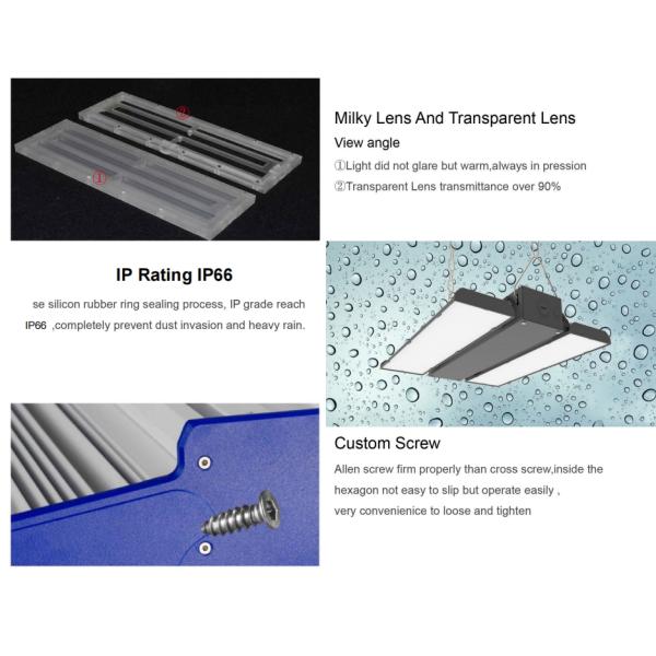 Instalación de iluminación industrial Lámpara lineal de alta altura IP66 Inodoro para exteriores y interiores Estación de servicio de 100W-400W