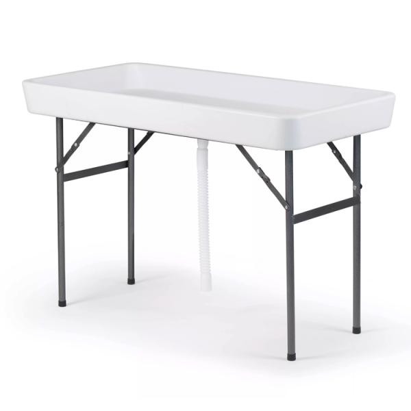Portable Folding Table for Party Hotel Camping Square HDPE Plastic Metal Chill Ice Cooler