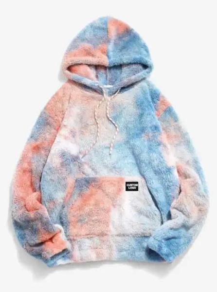 Método de Tecelagem Tricoteada Capuzes Tye-Dye para Homens com Moda Falsa de Pele