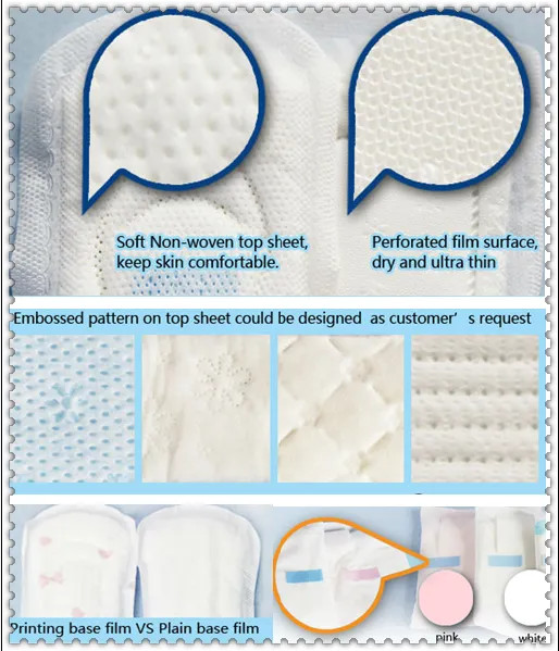 женщин абсорбции санитарной салфетки 240mm трусы периода 285mm устранимых супер