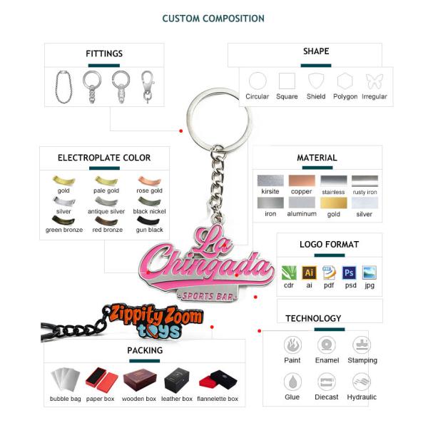 3D Letter Brand Metal Bottle Opener Keychain Custom Hard Enamel