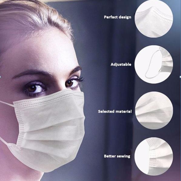 Disposable 17.5*9.5cm 3 Ply Hygienic Face Mask,Disposable cheap face mask, disposable nonwoven face mask