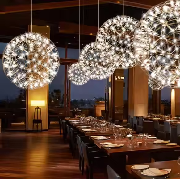 Chrome Sparkle Ceiling Lights Mall Hotel Lobby Spark Ball Globe Лестница подвесная лампа Лестница подвесная лампа