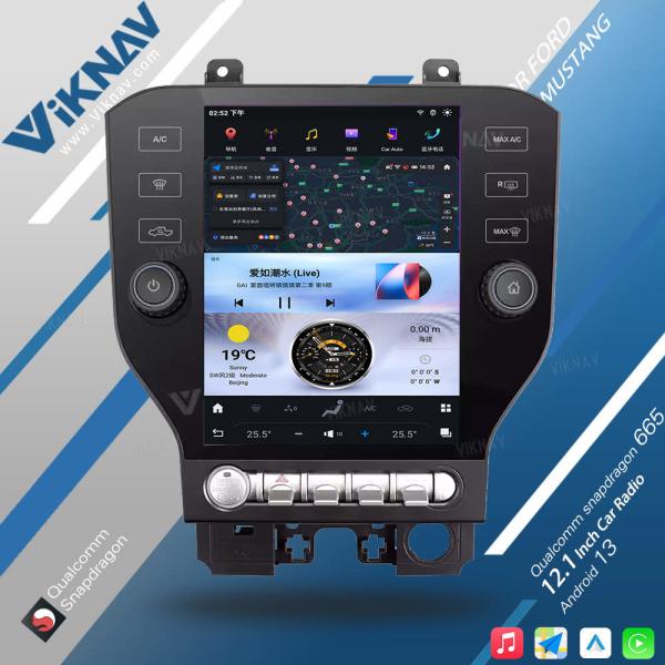Viknav タッチスクリーン カーラジオ フォード・ムスタング 2014-2021 ビデオプレーヤー ヘッドユニット Auro ステレオ アンドロイド GPS ナビゲーション カープレイ