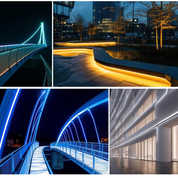 Tira de luz de neón LED de silicona de 10 * 10, flexible a 180 grados, impermeable