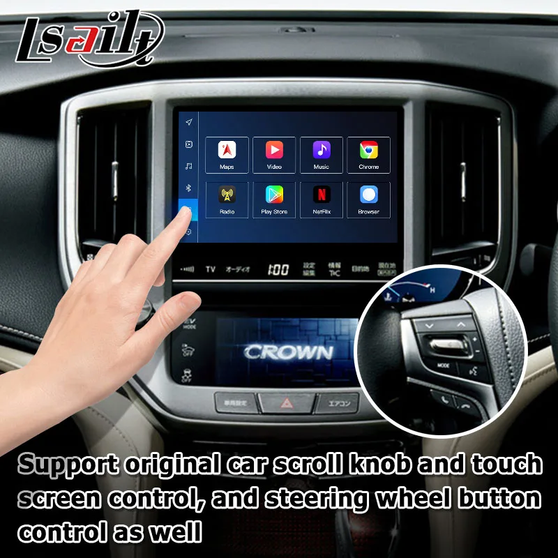 8+128GB Toyota Crown Android Carplay интерфейс 14-го поколения AWS214 GWS215 S210 на базе Qualcomm