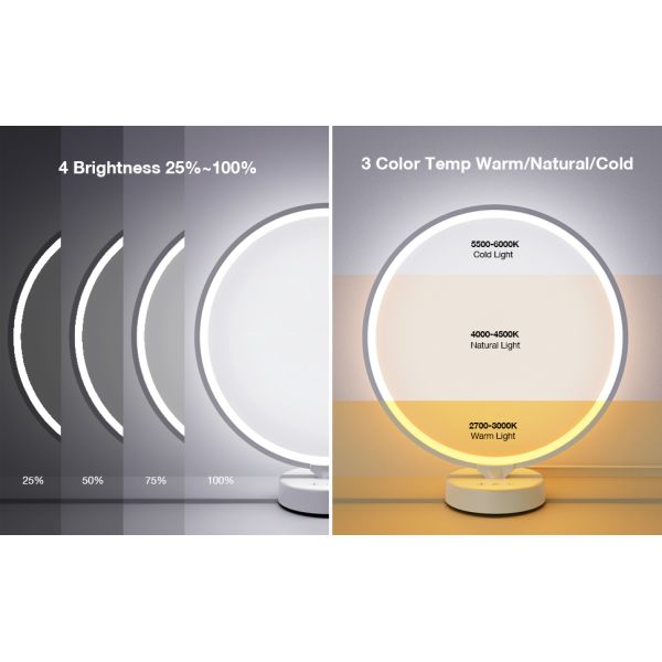 Dimmable UV Free Happy Lamp 6000K Day Light Therapy Lamp 24W With Timer