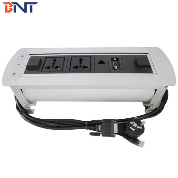 Sliver color smart furniture hidden desktop power socket box
