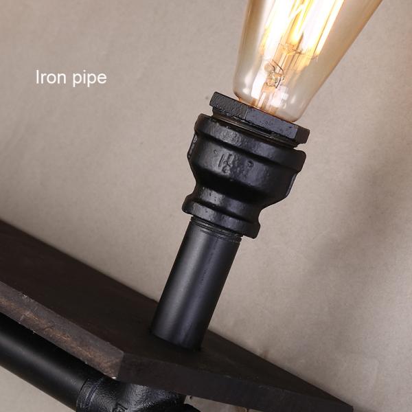 Vintage wall light Bar living room study bedside light wood bookshelf art water pipe bed side wall lamp(WH-VR-46)
