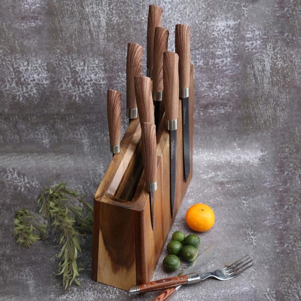 ISO  Rust Resistant Wooden Magnetic Knife Rack With Strong Enhanced Magnets