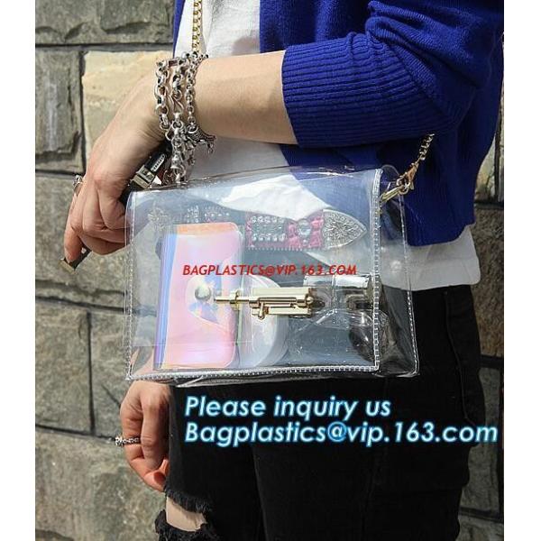 Beach Clear PVC Shoulder Bag DIY Transparent Clutch Tote Bag, candy jelly bag transparent clear pvc handbag shoulder cro