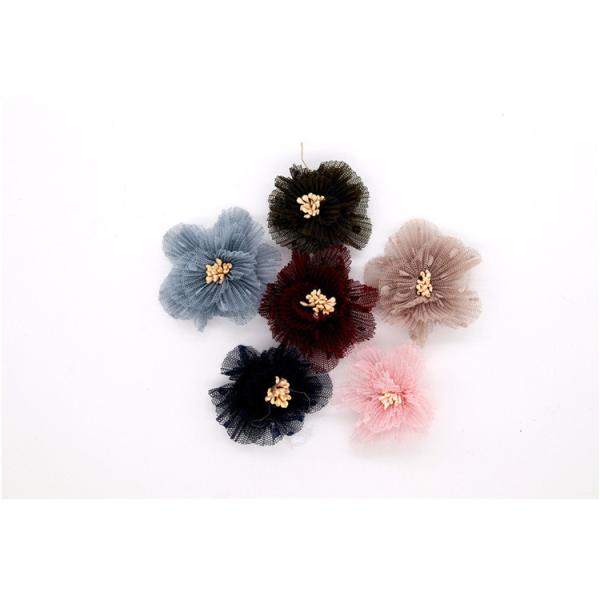 OEM Service Shoe Lace Flowers Mesh Black / White / Red / Blue For Women