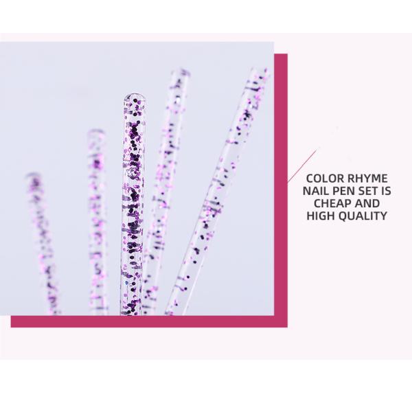 5Pcs/Set Nail Art Crystal Brush Painting Dotting Pen Carving Tips Manicure Salon Tools