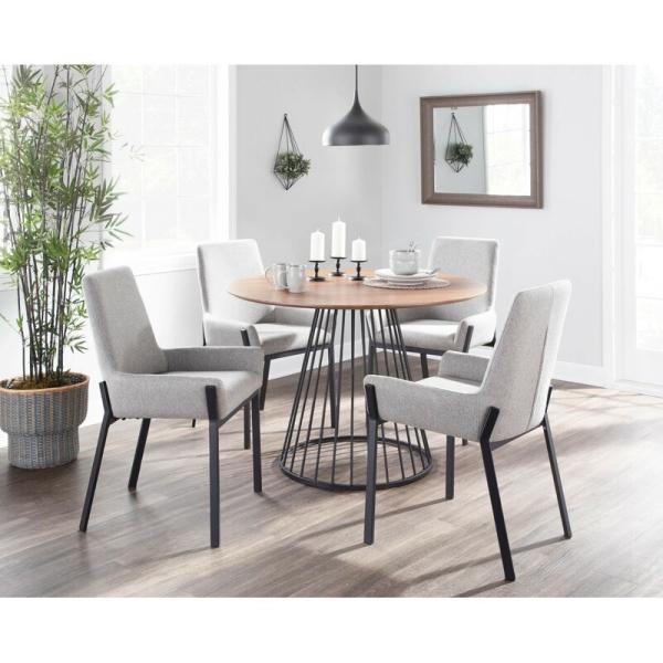 Powder Metal Leg 9.1KG Gray Fabric Modern Leisure Chair