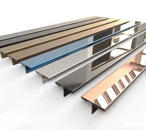 Painted Gold Mirror Polishing T-shape Stainless Steel Tile Trim for Wall Decorative 1kg