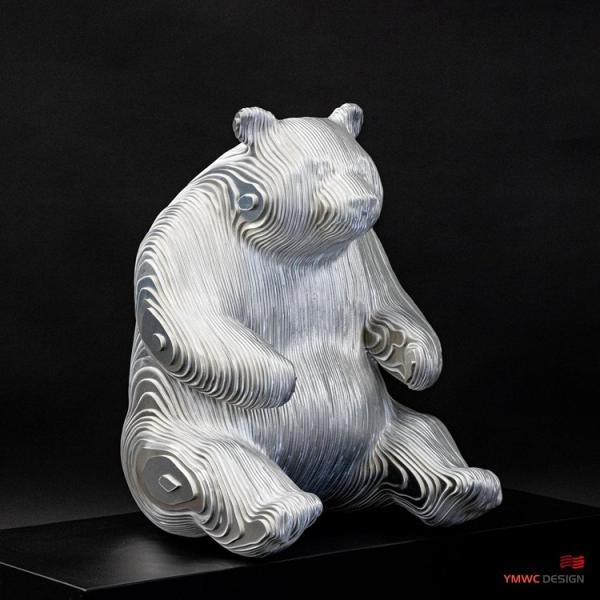 Custom Color Life-size Bronze Animal Sculpture Hand-forged Stainless Steel Panda Statues
