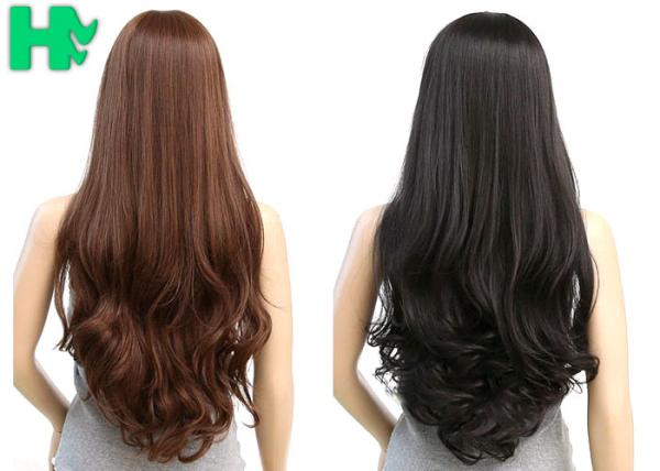 Brown Color Rose Intranet Long Curly Wigs Synthetic Hair 250% Density