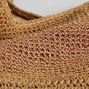 Woven Tote Bag for Women Large Straw Bags Summer Beach Hand-woven Shoulder Bag Boho Rattan Handbag