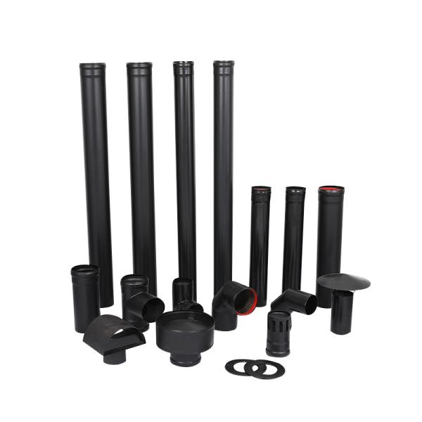 Carbon Steel Black Pellet Stove Pipe Straight Round Shaped Custom Size High Performance