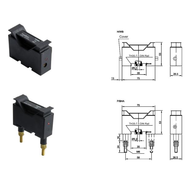 FS32H British Fuse Base Safeclip Fuse Holder 32A DIN Rail 35MM For Electrical Installations