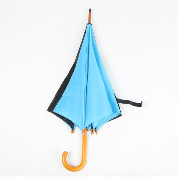Promotional Events Cool Golf Umbrella , Wooden Stick Umbrella With Logo Printing