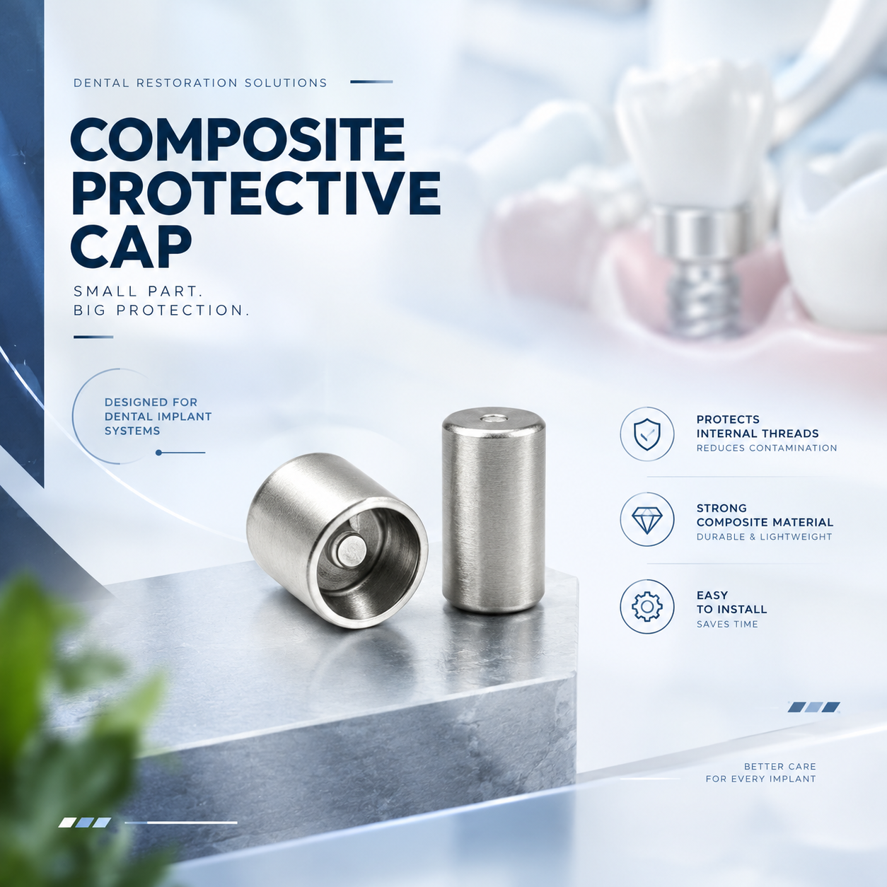 Customized TC4 Titanium Alloy Composite Protective Cap for Precision Implant Components