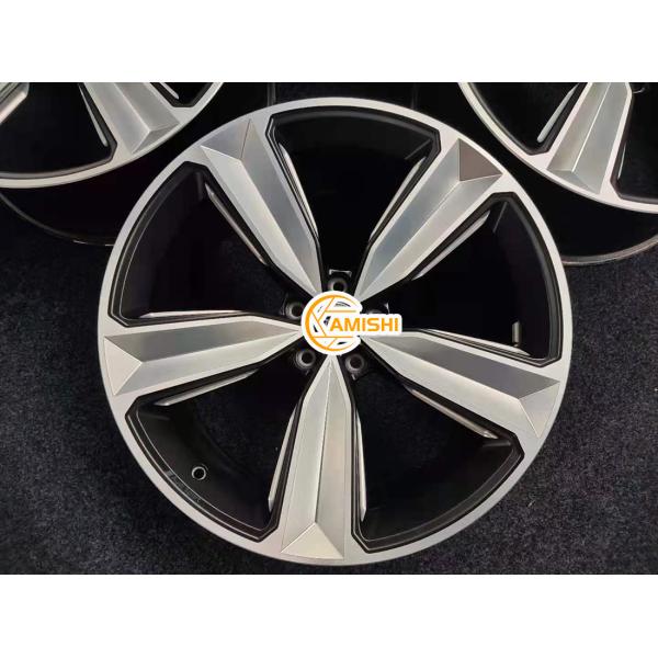 Glossy Black 5 Spoke 20 Inch Rims , Forged 9J Rim For Audi RS5
