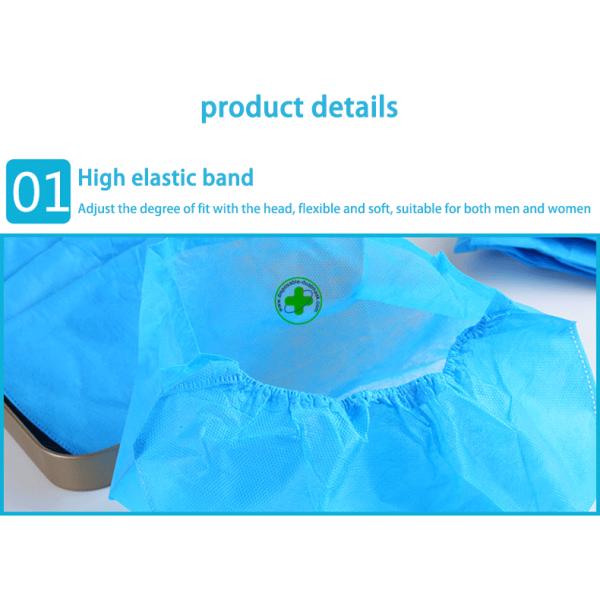 Disposable Surgical Cap Thickened In Non Woven Deep Blue 10 Pieces / Package