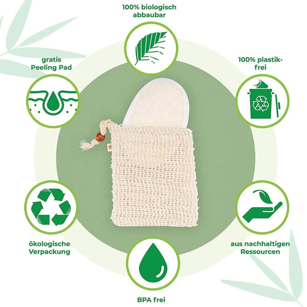 Естественная сумка Drawstring ванн мыла сетки хлопка
