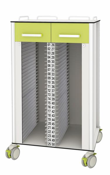 Central Lock Clinic 50 holders Medical Records Trolley
