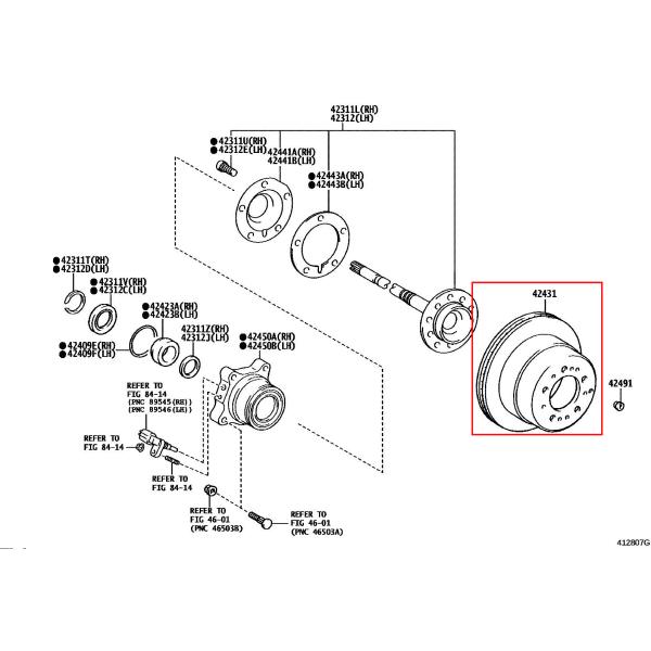 OEM 42431-60290 424310C010 Brake Disc For Toyota Truck Land Cruiser