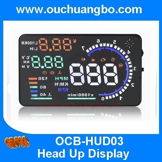 Ouchuangbo 5.5 inch multi colour auto HUD car head up display with bluetooht support  refuel RPM icon speed alarm