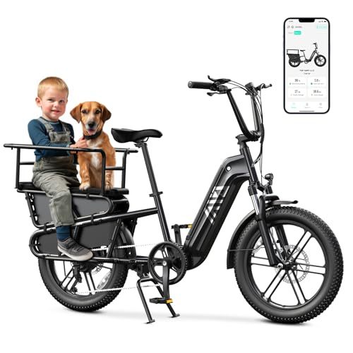 Hot Sale Carbon Steel Frame 7-Speed Double Lithium Battery 20 Inch Hydraulic Disc Brakes 48V/250W Rear Hub Motor Cargo Bike