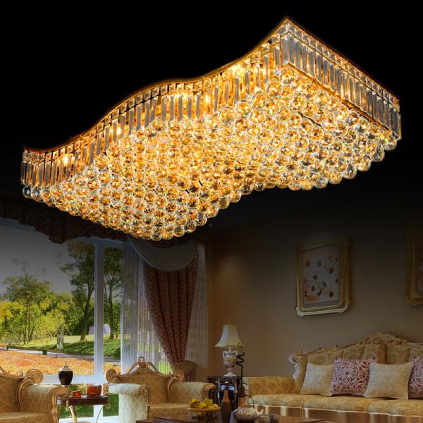 JYLIGHTING Lampara De Cristal Modern Luxury Large Long Crystal High End For Dining Room Living Room Decorate LED Ceiling Light