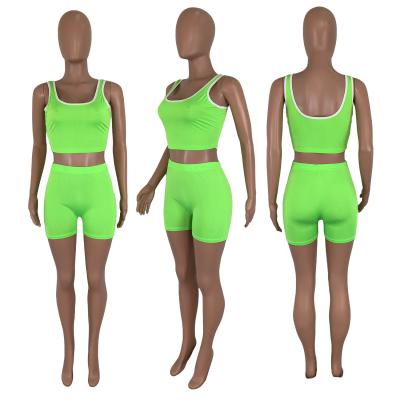 Pure Color Spring & Summer Sexy Sleeveless Vest Shorts Set 13 Colors