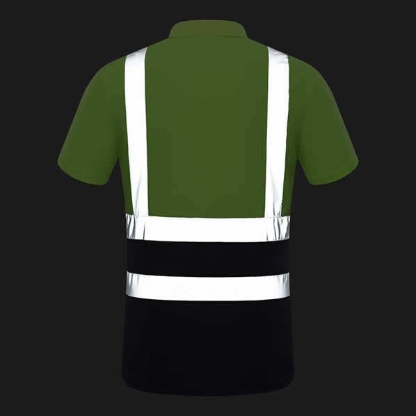Reflective Safety Hi Vis Polo Shirt OEM breathable quick dry polyester work wear reflective tape printed