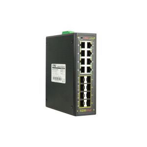 16 Port Gigabit Industrial PoE Switch Vibration Resistant for Long Distance Networks