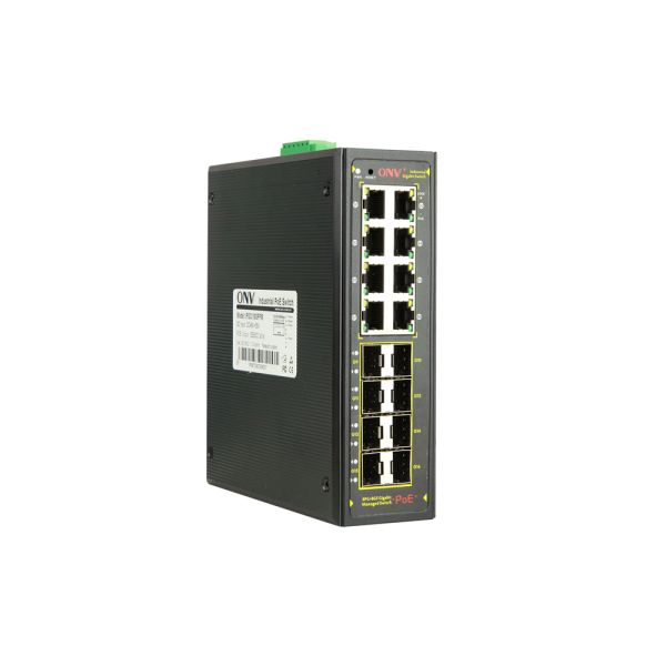 16 Port Gigabit Industrial PoE Switch Vibration Resistant for Long Distance Networks