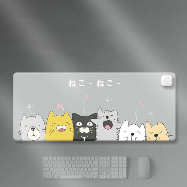 Cute Animal PU Leather Office and Home Warm Table Desk Mouse Pads Custom Heating mouse pad
