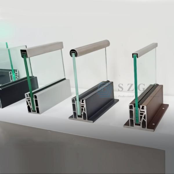 SGCC Tempered Glass U Channel Glass Balustrade Stable Structure LED Light