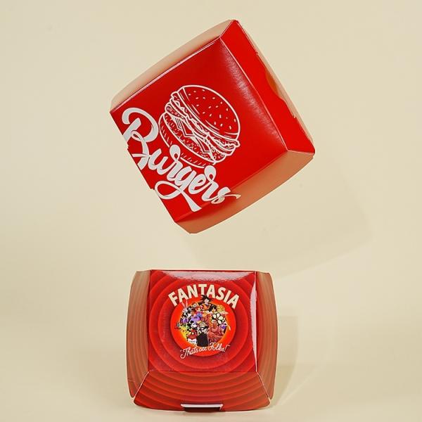 Wholesale of disposable hamburger paper boxes customized logo hamburger boxes