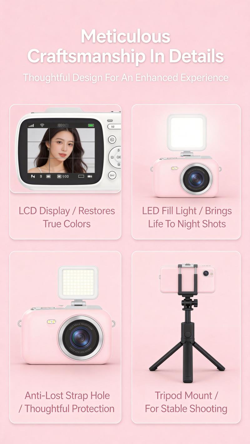 DLC G7-A Compact Digital Camera 5K Autofocus Camera with 2.8 Inch Screen Multiple Filters 18X Zoom Vlogging Camera for Travel