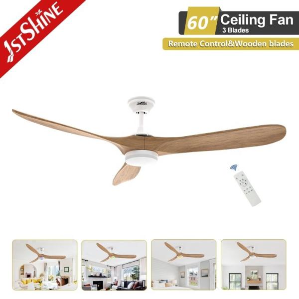 1stshine Ventilador de teto de lâminas de madeira com luz e temperatura de cor de 3000k/4000k/6000k
