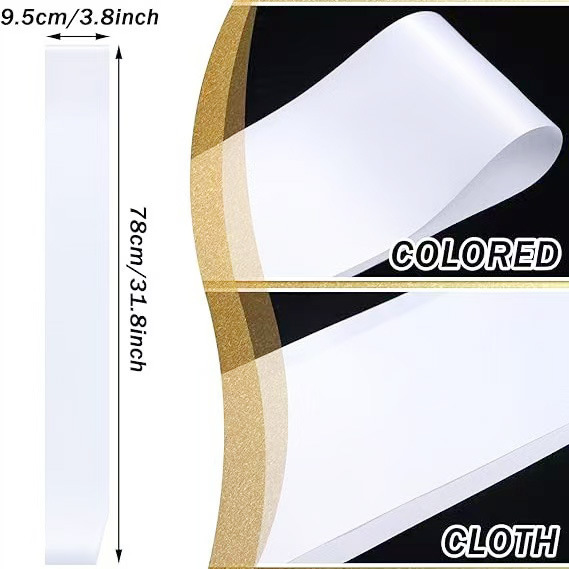 Customizable Blanks White Satin Sublimation Birthday Sash Bridesmaid Sash Party Shoulder Straps Welcome Belt