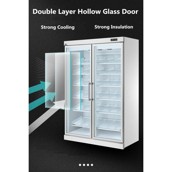 Arsenbo Antiwear Double Door Glass Fridge , Electric Supermarket Display Fridges