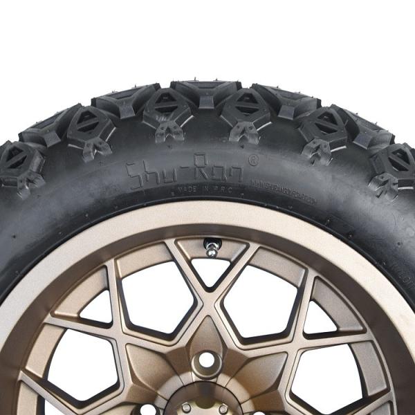 O carrinho de golfe 14 as rodas e os pneus 22x10-14 de bronze levanta exigiu PCD 1/101.6
